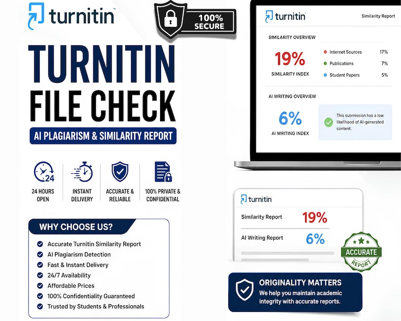 Turnitin Similarity Check Report | Plagiarism Report | Fast Delivery image 1