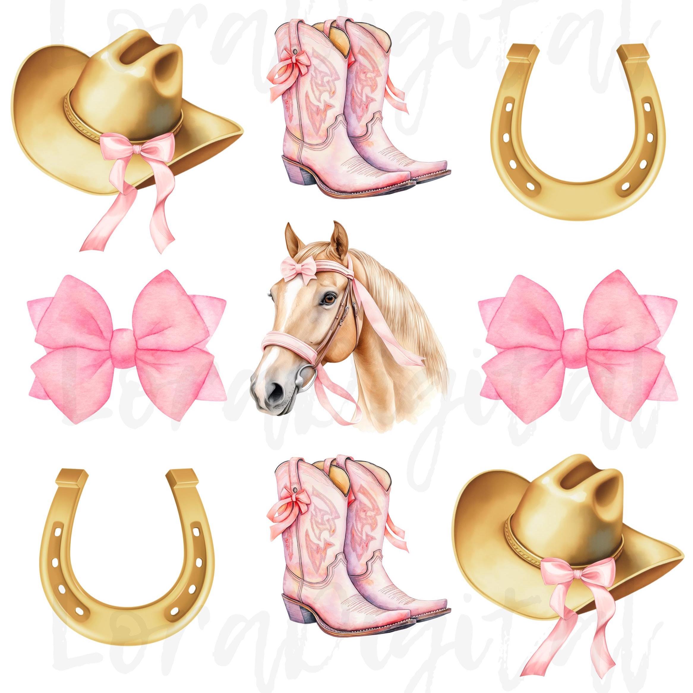 Coquette Horse, Equestrian, Equine, Horse Coquette Bow, Horse collage, Pink boots png, Digital Download, Horse Sublimation png