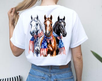 Horses 4th July PNG, American Flag Png, Horse Lover Png, Independence Day Png, Wstern png, Coquette Horses Png, American Horses Png Design