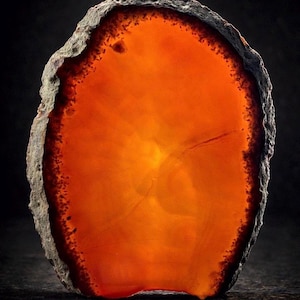 Orange Agate Slice: Polished Gemstone Display (9.5x8cm)