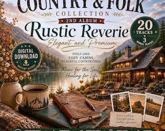 Rustic Reverie Country Folk Musik-Bundle, 20 Instrumentalstücke + 3 Bonus-MP3s, Hintergrundmusik für Videos & Podcasts (Digitaler Download)