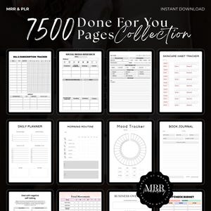 7500+ PLR MRR Digital Product Canva Templates Bundle | Printable Planners Journals Trackers | Resell Rights | DFY Business Kit