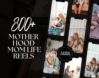 800+ Motherhood Reels Faceless Reels, Mom Life Done For You, PLR MRR Digital Bundle Master Weiterverkaufsrechte, Mompreneur Rolle, Canva