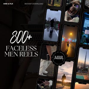 800+ Faceless Men Reels, Faceless Dark Aesthetic Reels, Men Aesthetic Reels, Faceless Digital Marketing, Instagram Reels, MRR and PLR Bundle