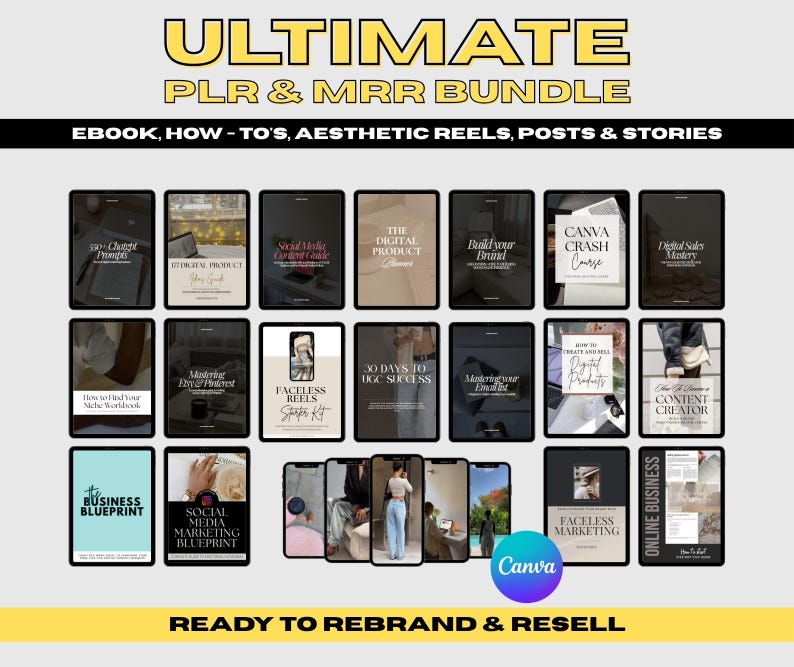 Ultimate PLR & MRR EBook Bundle – Digital Products for Passive Income & Business Growth