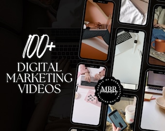 100+ Digital Marketing Videos for Instagram Reels, Faceless Digital Marketing Videos Master Resell Rights, Faceless Digital, MRR PLR, Canva