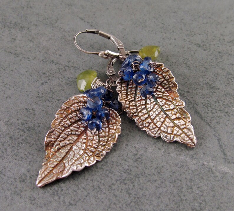 Mint Leaf Earrings Handmade Eco Friendly Fine Silver Leaves Etsy