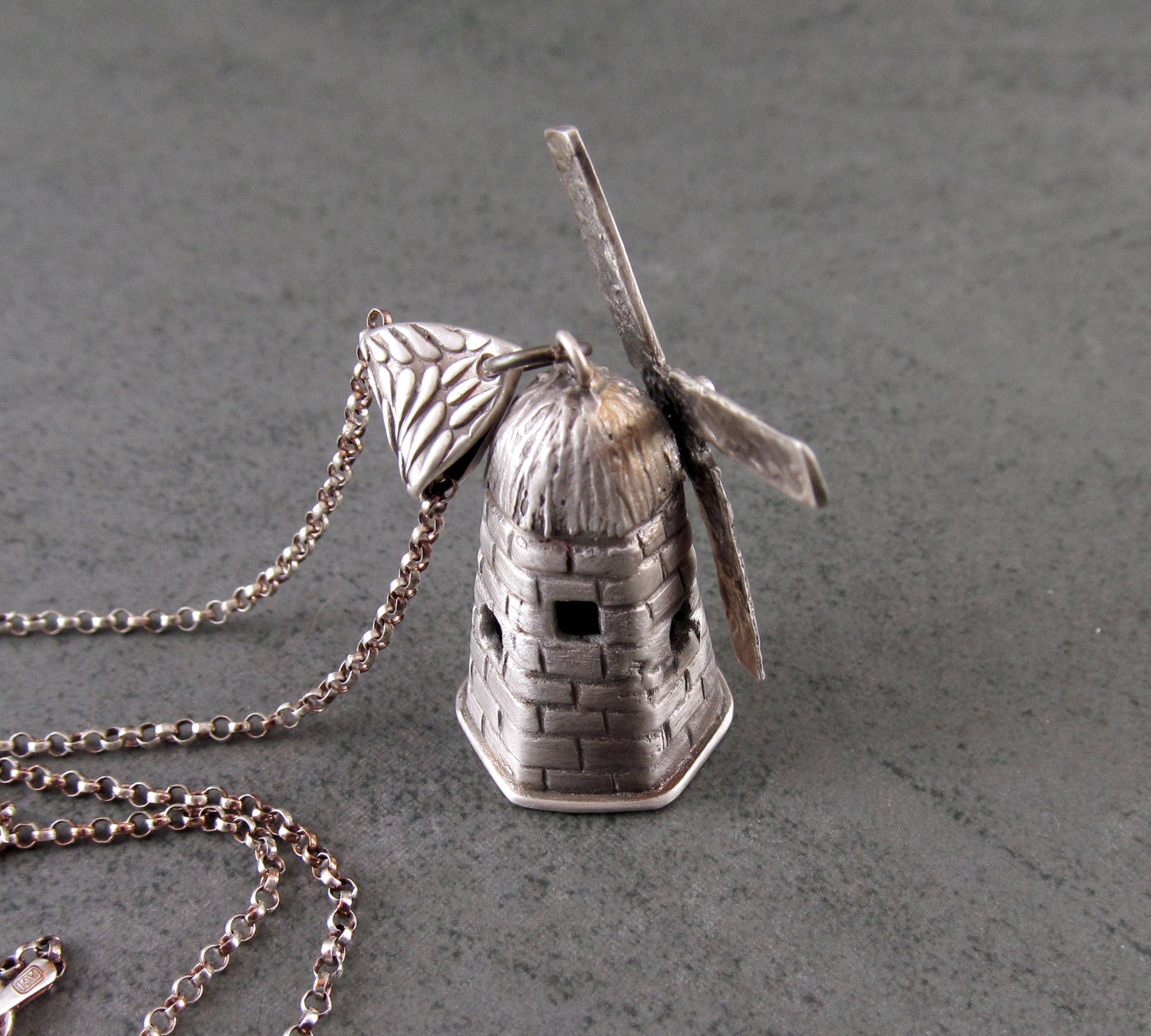 Porte-clés Pendentif Moulin à Vent Argenté En Métal - Neuf Avec étiquettes, H-Customs