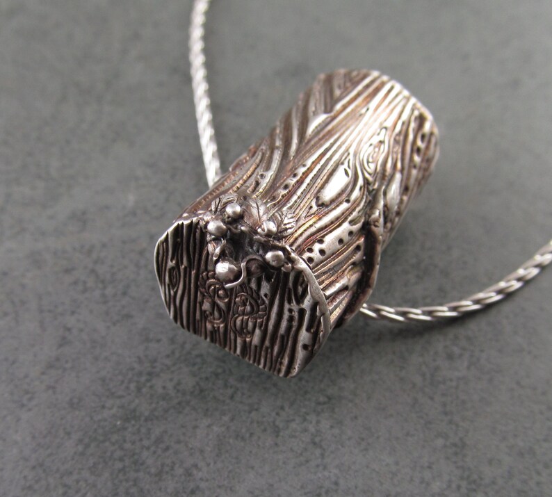 handmade recycled fine silver .999 locket necklace-OOAK Mailbox pendant