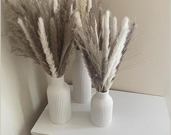 Ramo de hierba de la pampa seca natural: 96 flores secas bohemias y esponjosas para decorar la sala de estar, centros de mesa de boda y decoración del hogar.