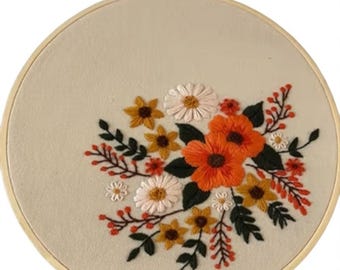 Kit de iniciación al bordado floral – Set de manualidades para principiantes