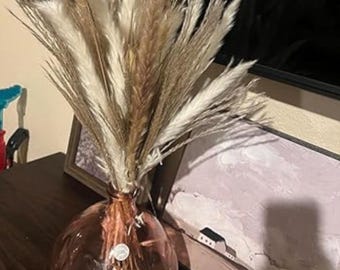 Juego de decoración de hierba de pampa natural, 110 piezas / 44 cm, flores secas y esponjosas para hogar y boda bohemios / Caña blanca, marrón, beige, cola de conejo