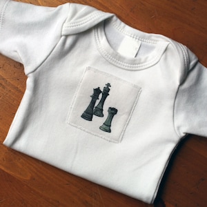 NEW! Chess Pieces Baby Garment One Piece Bodysuit, Infant Baby Short Sleeve, Sizes: 3-6 Month OR 6-12 Mo