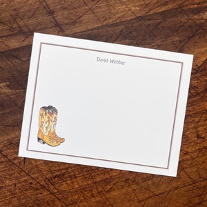 NIEUW! Gepersonaliseerd cadeau voor het briefpapier van Notecard van de Douane van de Veedrijfster van de cowboylaars. Bedankt, aquarelprint, set van 10, cadeaus onder de 20