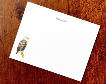 NEW! Personalized Eagle Notecards. Customize stationery. Bald eagle on flat notecards. Gifts for Friends. Gifts for Family. Font choice. 10