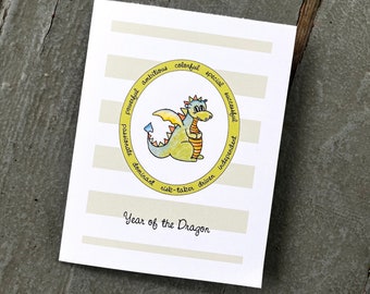 Year of the Dragon Chinese New Year Handmade Greeting Card 2024