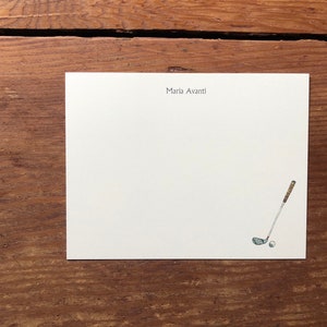 Golf Golfer Golfclub. Cadeau voor golfer. Gepersonaliseerde notitiekaart voor briefpapier. Custom bedankje, gepersonaliseerde aquarelprint, set van 10.