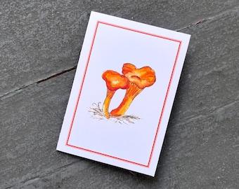 Set, Chanterelle Mushroom set of 8 Notecards, Handmade Stationery, Greeting Cards, Set of 8