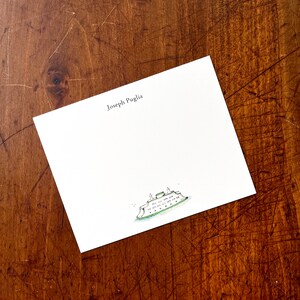 Fähre Boot Personalisierte Briefpapier Notecard Wohnung. Benutzerdefinierte Danke, Geschenke für jeden Anlass für Freund Aquarell Druck Set von 10. Geschenke unter 20