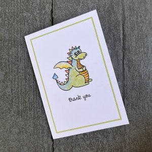 Thank You Note Dragon or Year of the Dragon, Set of 8. Handmade Notecards Greeting Cards Packaged