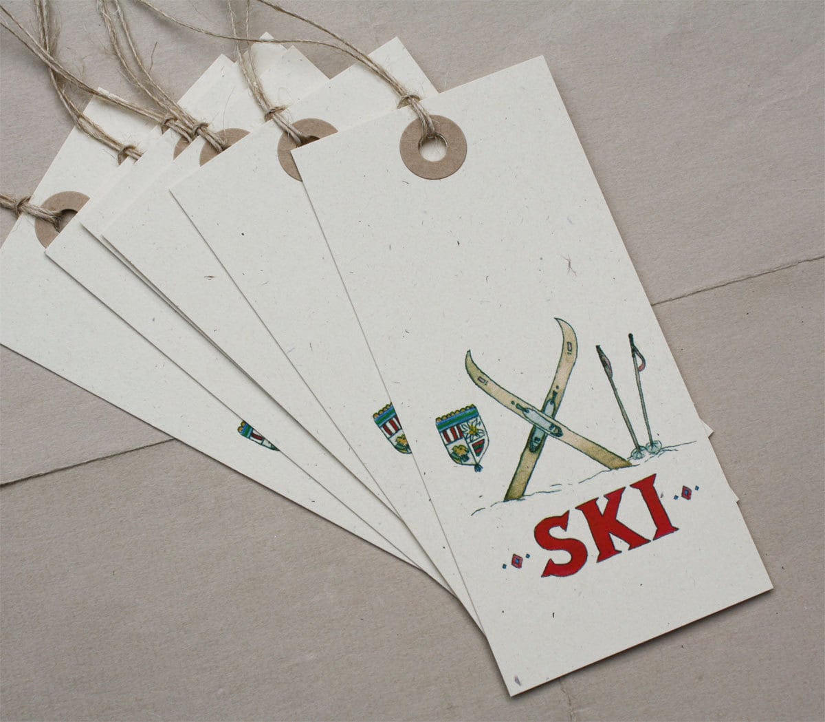 6 Ski Alpine Nordic Gift Tags Cream Recycled Paper Set of 6 Etsy