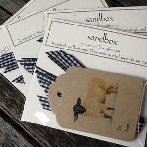 Sheep Gift Tags Set of 6 on Cream Recycled Cardstock With - Etsy