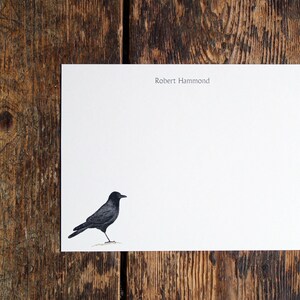 Crow Raven Bird Custom Notecard Stationery. Thank You, Any Occasion, Personalize Watercolor Print, Set of 10. Gifts under 20 Gift for Birder image 3