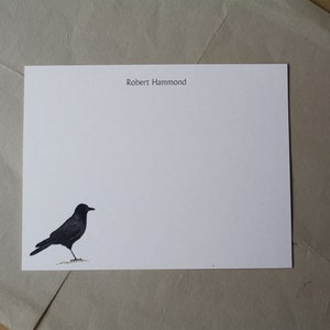 Crow Raven Bird Custom Notecard Stationery. Thank You, Any Occasion, Personalize Watercolor Print, Set of 10. Gifts under 20 Gift for Birder image 6