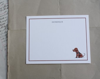 Dog Puppy Thank You Notes for Kids Children Fun Custom Notecard Stationery. Any Occasion, Personalize Watercolor Print, Set of 10.