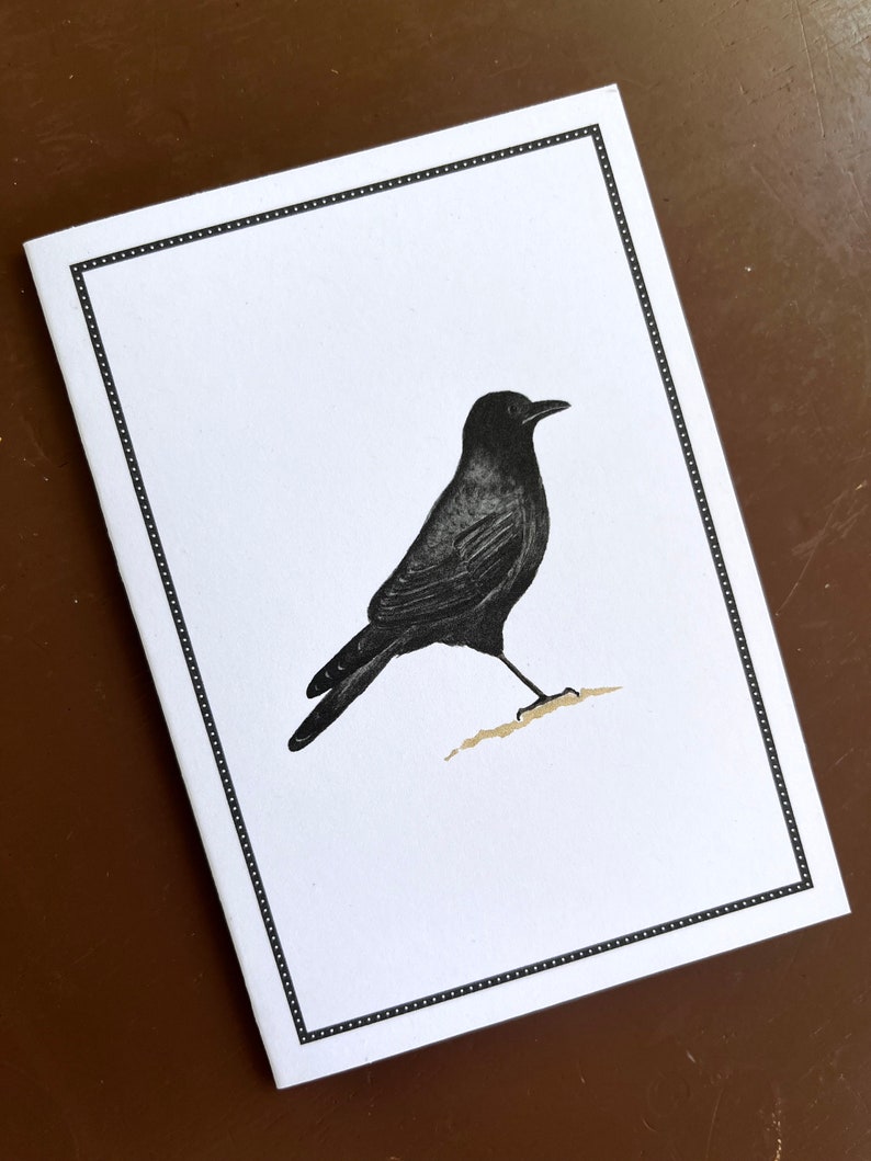 Black Crow Raven Notecards, Thank You Notes, Card Set, Set of 8, Boxed Set image 3