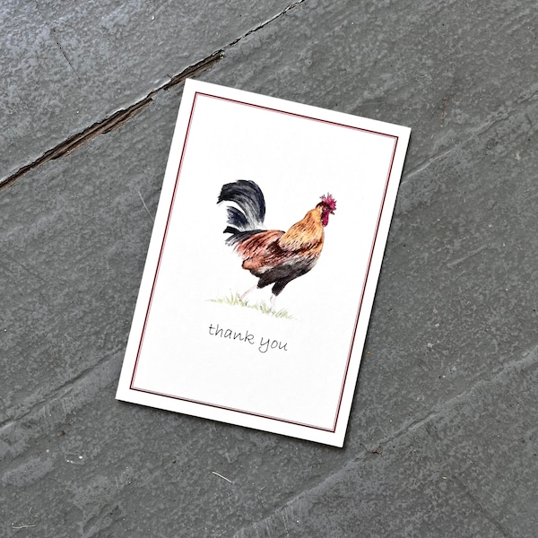 Thank You Chicken Cards Etsy