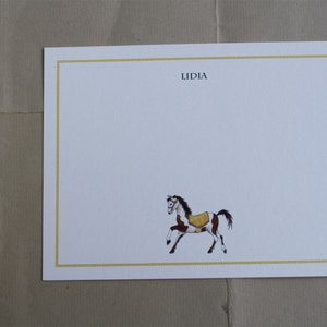 Horse Merry go Round Pinto Thank You Notes Kids Children Fun Custom Notecard Stationery. Personalize Watercolor Print, Set of 10. image 2