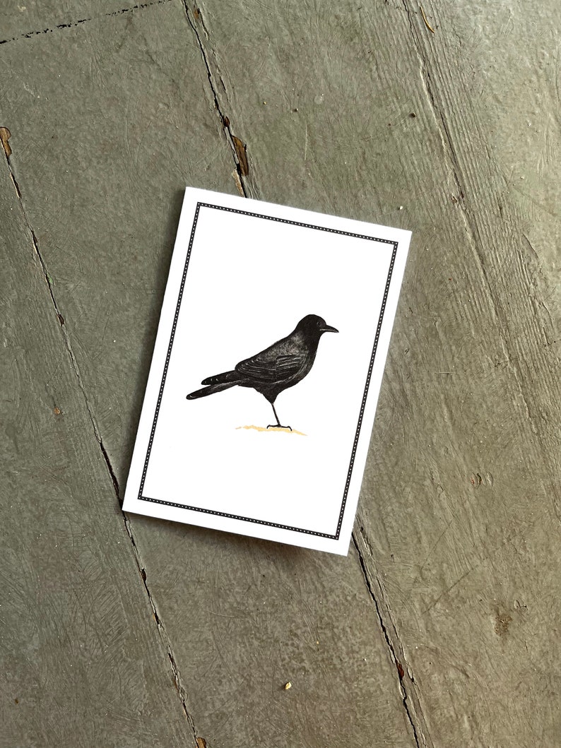 Black Crow Raven Notecards, Thank You Notes, Card Set, Set of 8, Boxed Set image 1