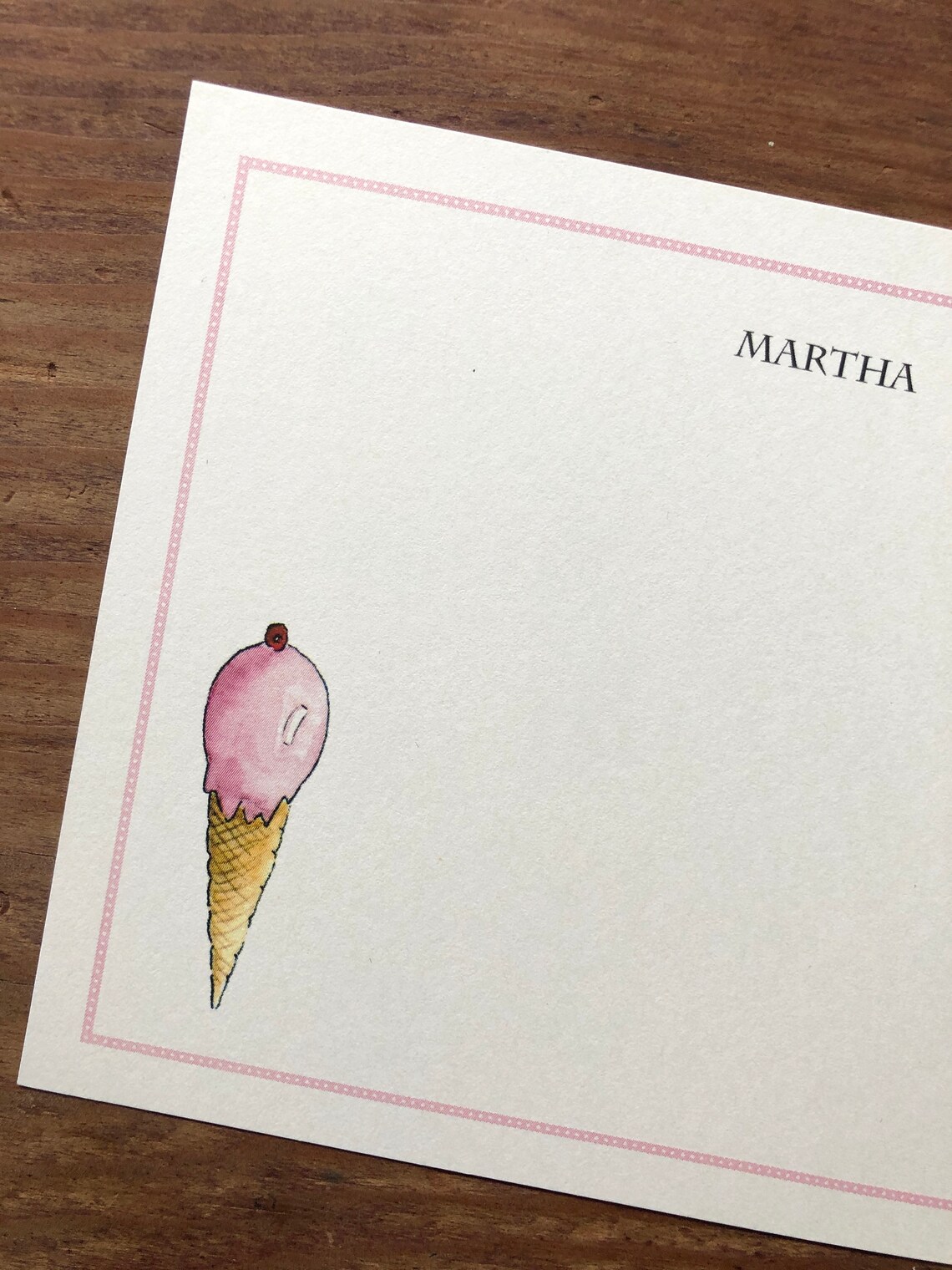 Ice Cream Cone Thank You Notes for Kids Children Fun Custom Etsy