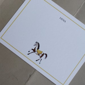 Horse Merry go Round Pinto Thank You Notes Kids Children Fun Custom Notecard Stationery. Personalize Watercolor Print, Set of 10. image 3