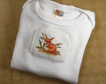 NEW! Fox Baby One Piece Bodysuit Garment, Crawler, Cotton Creeper Infant Baby Short Sleeve, Sizes: 3-6 Month OR 6-12 Month