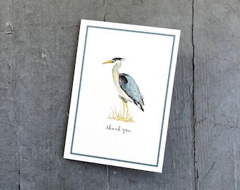 Blue Heron Thank You Notes, Set of 8 Greeting Cards Packaged