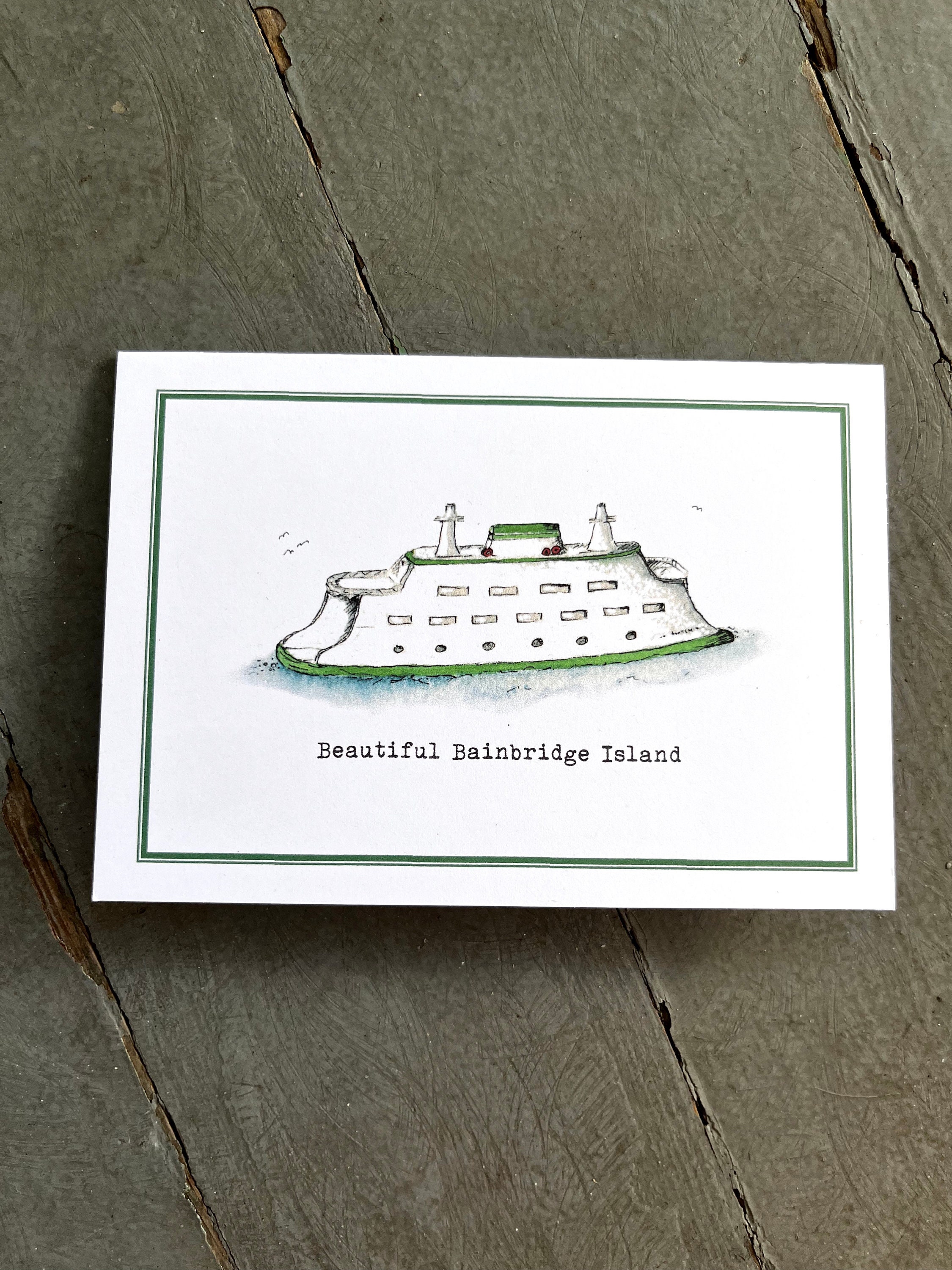 Ferry Boat Blank Notes Notecards. Bainbridge Island Thank You Notes ...