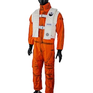 complete orange suit with vest