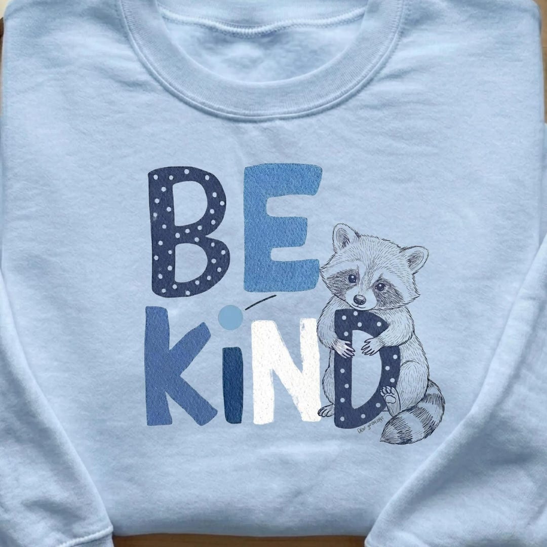 Be Kind Raccoon Halo Cartoon PNG, Motivational Digital Download ...