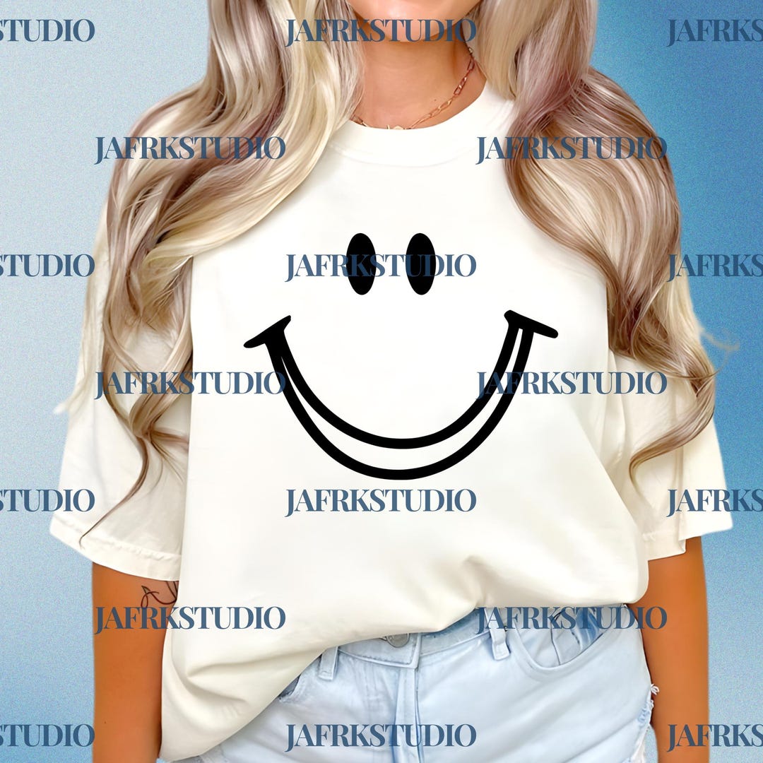 Happy Face Digital Download, Smiley Graphic Sublimation, Positive Vibes ...