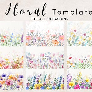 Set di inviti floreali / 18 modelli Canva modificabili / Inviti eleganti per eventi da 5"x7" per tutte le occasioni