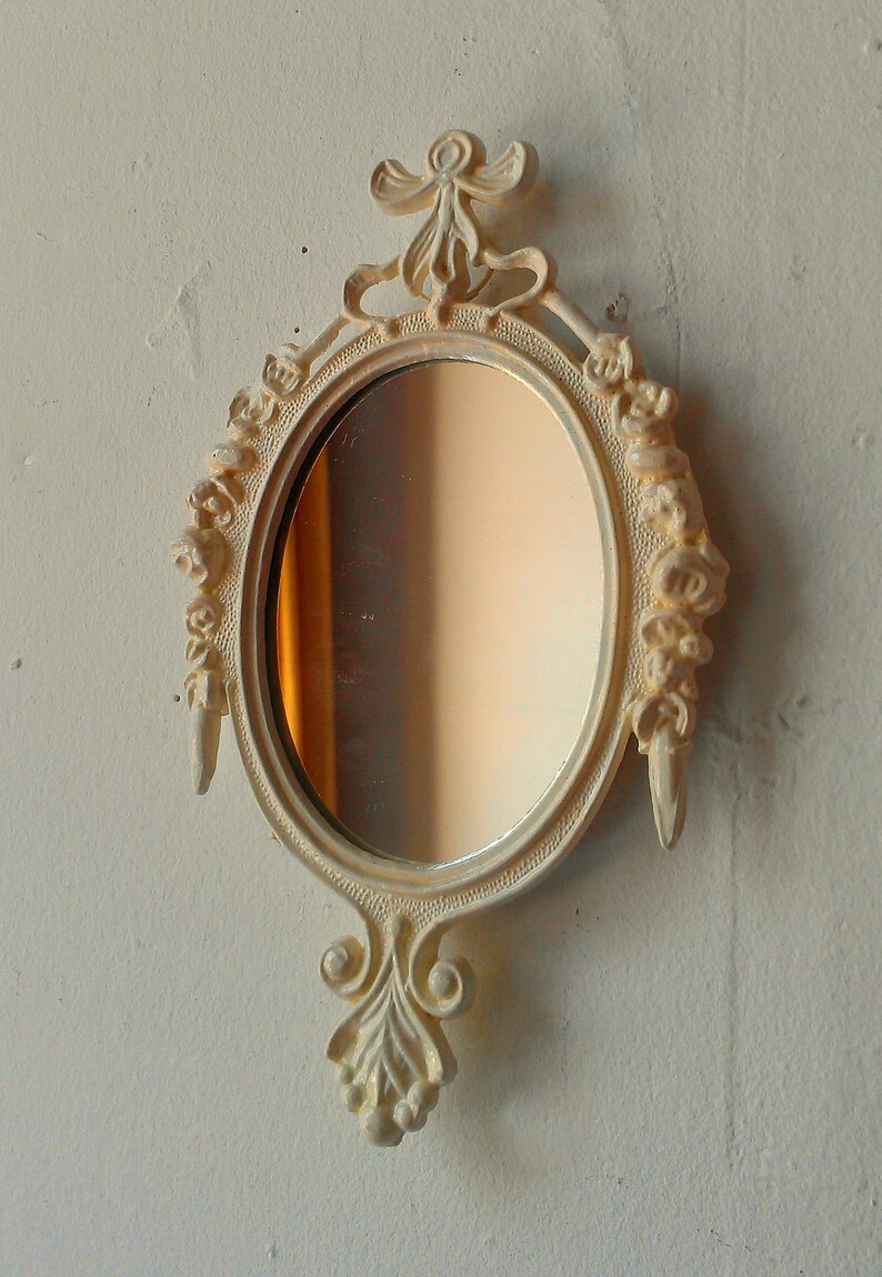 Decorative Wall Mirror in Small Vintage Off White Frame Etsy