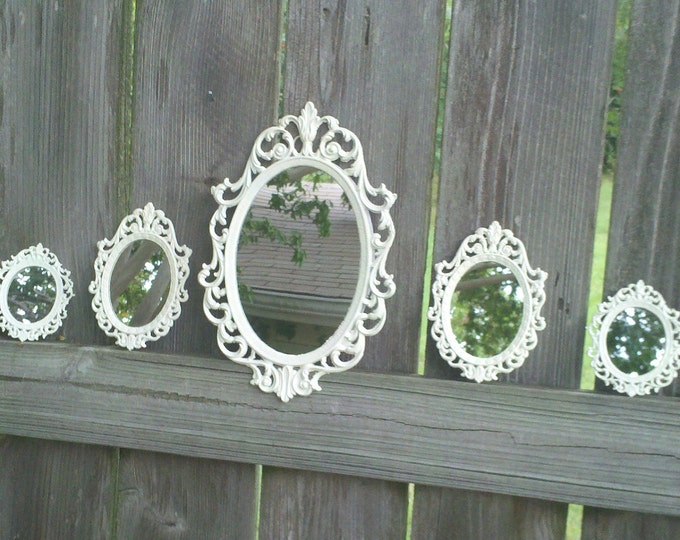 Fairy Princess Wall Mirror Set in Vintage White Etsy