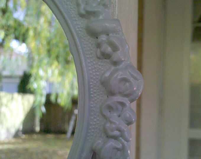 Small Mirror in Vintage Light Dove Grey Frame Revived Vintage Etsy