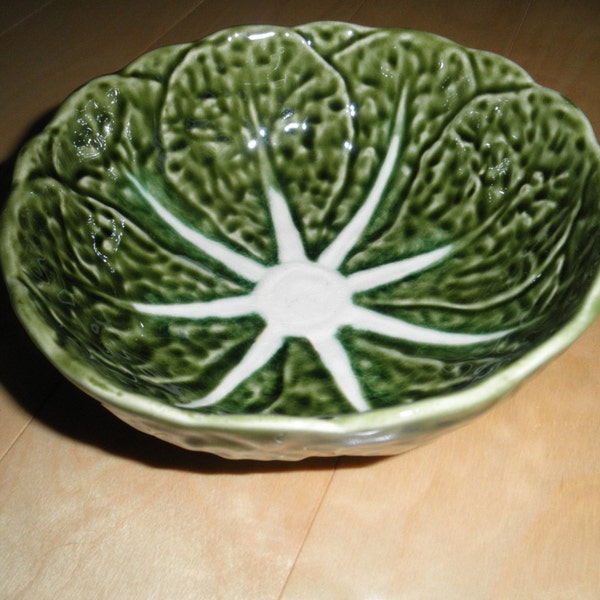 Vintage Majolica Cabbage Bowl, 3392, 6", Portugal?