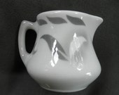 Small Vintage Jackson China Individual Restaurant Creamer Pitcher, White with Gray Airbrushed Pattern
