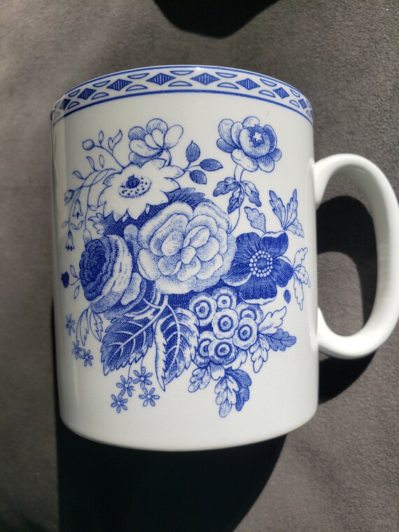 Vintage Spode Mug Blue Room Collection Blue Rose