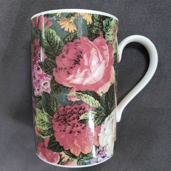 Vintage Floral Porcelain Cup / Mug,  Dunoon Stoneware, Scotland, KEW series