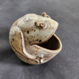 Vintage HandCrafted Pottery Frog, Whimsical Container